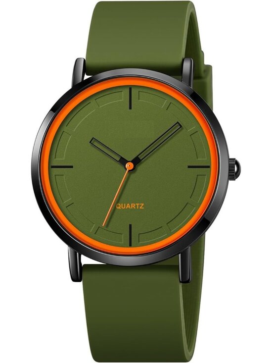 Accessories - Unisex Green Fashion Simple Analog Quartz Silicone Strap Waterproof Wrist Watch